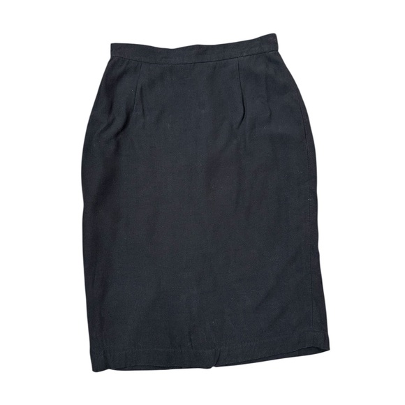 Angela Caputi Giuggiu vintage Black Silk Linen Blend pencil skirt Made in Italy - Picture 3 of 12